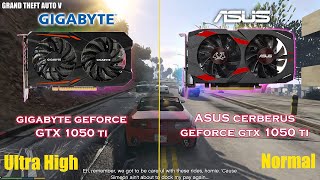 Gigabyte Geforce GTX 1050 ti vs Asus Cerberus Geforce GTX 1050 ti GTA 5 Gameplay test  BEST cards [upl. by Ahsok]