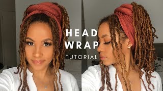 NEW HEADWRAP UPDO STYLE FOR LOCS  TUTORIAL [upl. by Neroled614]