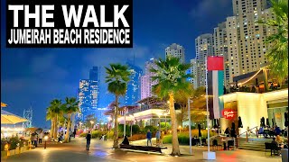 THE WALK at Jumeirah Beach Residence Complete Night Walk  4K  Dubai Tourist Attraction [upl. by Neila269]