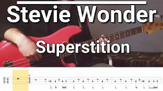 Stevie Wonder  Superstition Bass Cover TABS [upl. by Tireb]