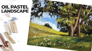 Oil Pastel Landscape with Expressive Brushstrokes  How to Use Oil Pastels [upl. by Hoover]