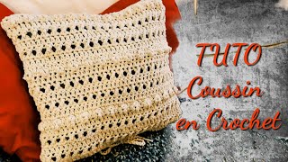 TUTORIEL COUSSIN DÉCORATIF EN CROCHET  Tracy M Crochet [upl. by Jane]