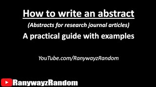 How To Write An Abstract In 5 Minutes A Practical Guide With Examples [upl. by Naoma]