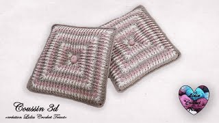 Coussin Effet 3d relief crochet facile « Lidia Crochet Tricotquot [upl. by Elish]