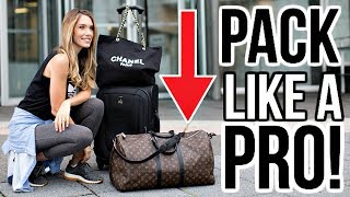 HOW TO PACK LIKE A PRO  TRAVEL IN STYLE LOUIS VUITTON KEEPALL [upl. by Nahij639]