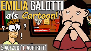 Emilia Galotti Lessing als Cartoon 2 Aufzug 1 Auftritt [upl. by Iggep]