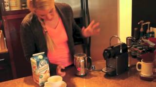 Nespresso Aeroccino Plus Frother Review Frothing Almond Milk [upl. by Borlase414]